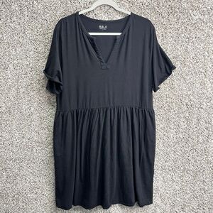 Able Dress Women’s Large Black Short Sleeve Fit and Flare Mini